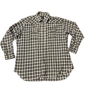 Vtg Panhandle Slim Pearl Snap Shirt XXL Black White Plaid Long Sleeve USA Made